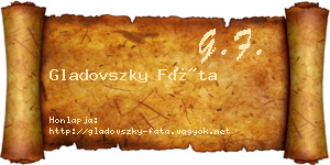 Gladovszky Fáta névjegykártya